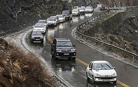 بارش باران در جاده های ۱۰ استان کشور
