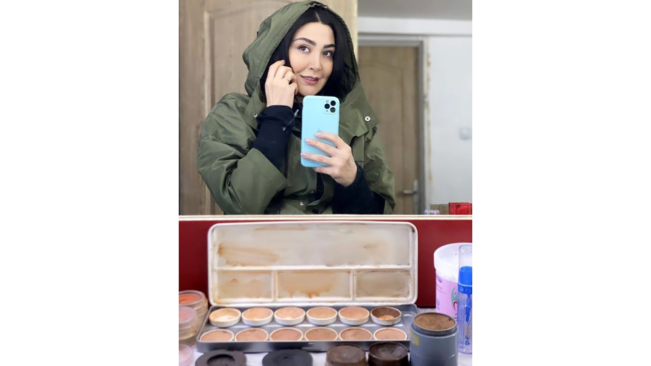 مریم معصومی در حال گریم کار جدیدش + عکس