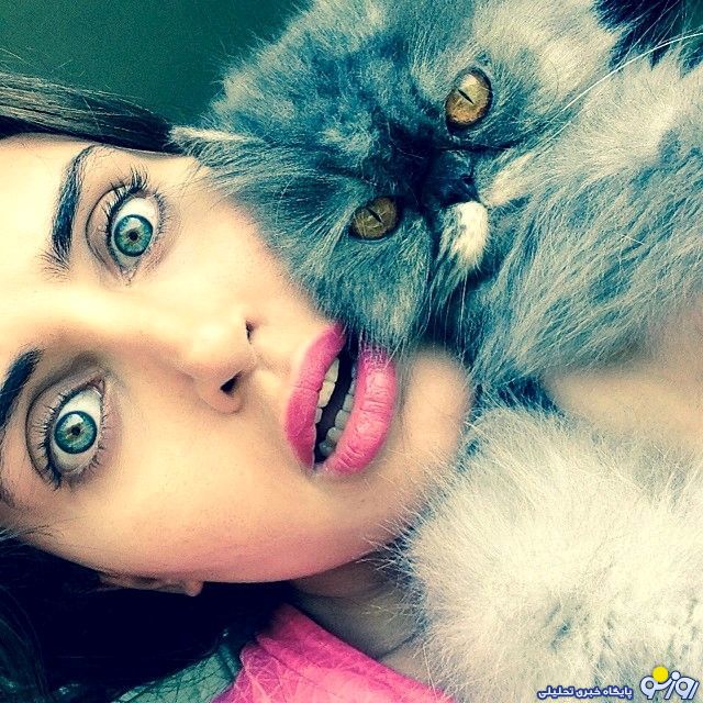 عکس جالب الناز شاکردوست و گربه اش