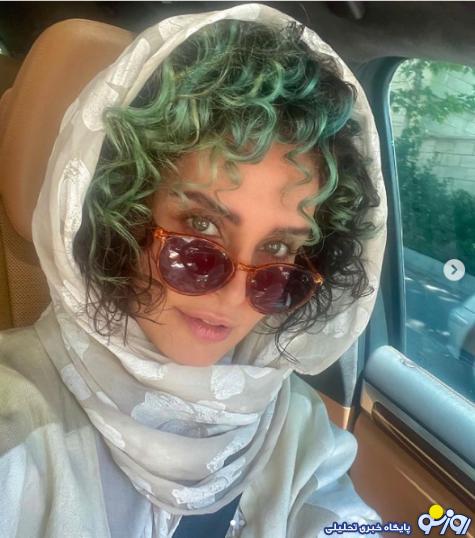 عکس جدید الناز شاکردوست با رنگ موی سبز!