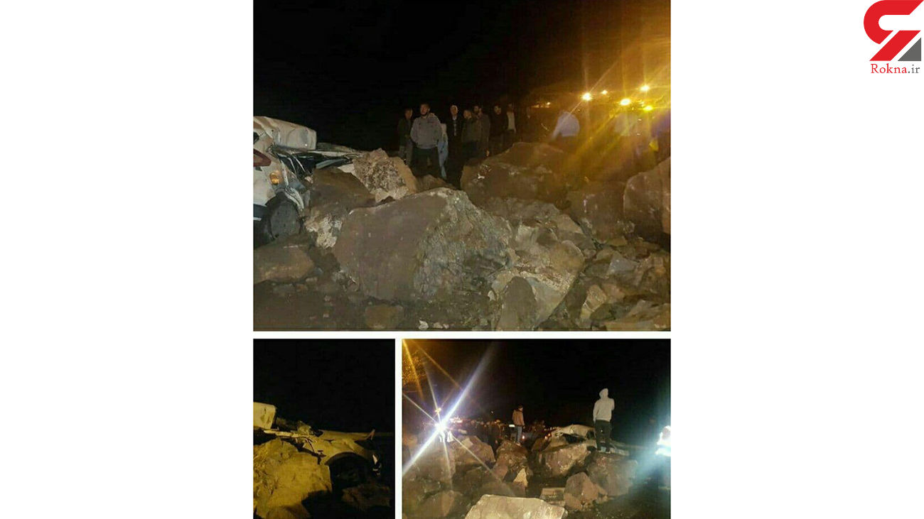عکس عجیب از ریزش سنگ های بزرگ در جاده چالوس