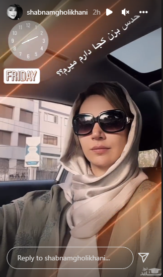 شبنم قلی خانی با شاسی بلند کجا می رود ؟