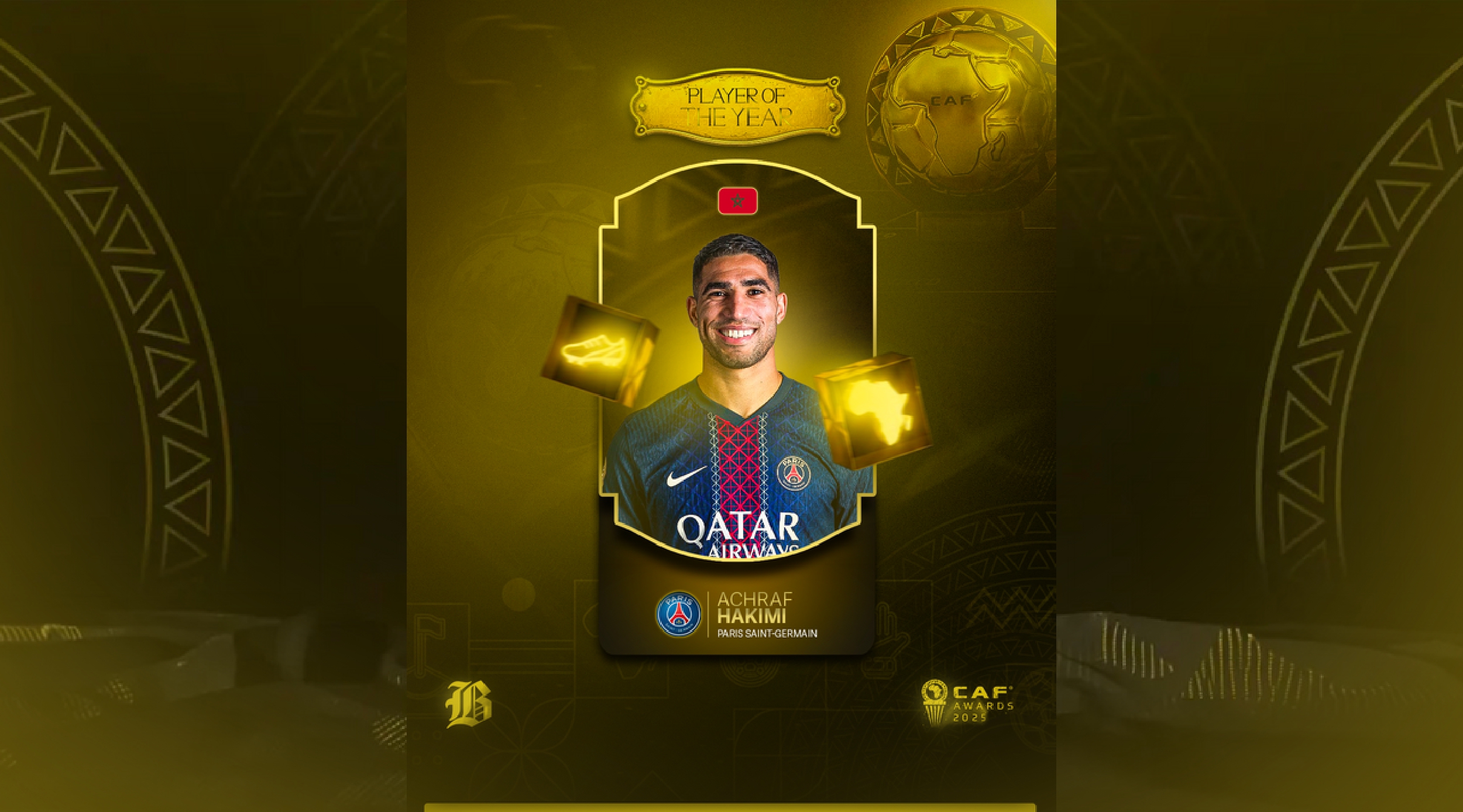 رسمی؛ اشرف حکیمی بهترین بازیکن سال 2025 قاره آفریقا