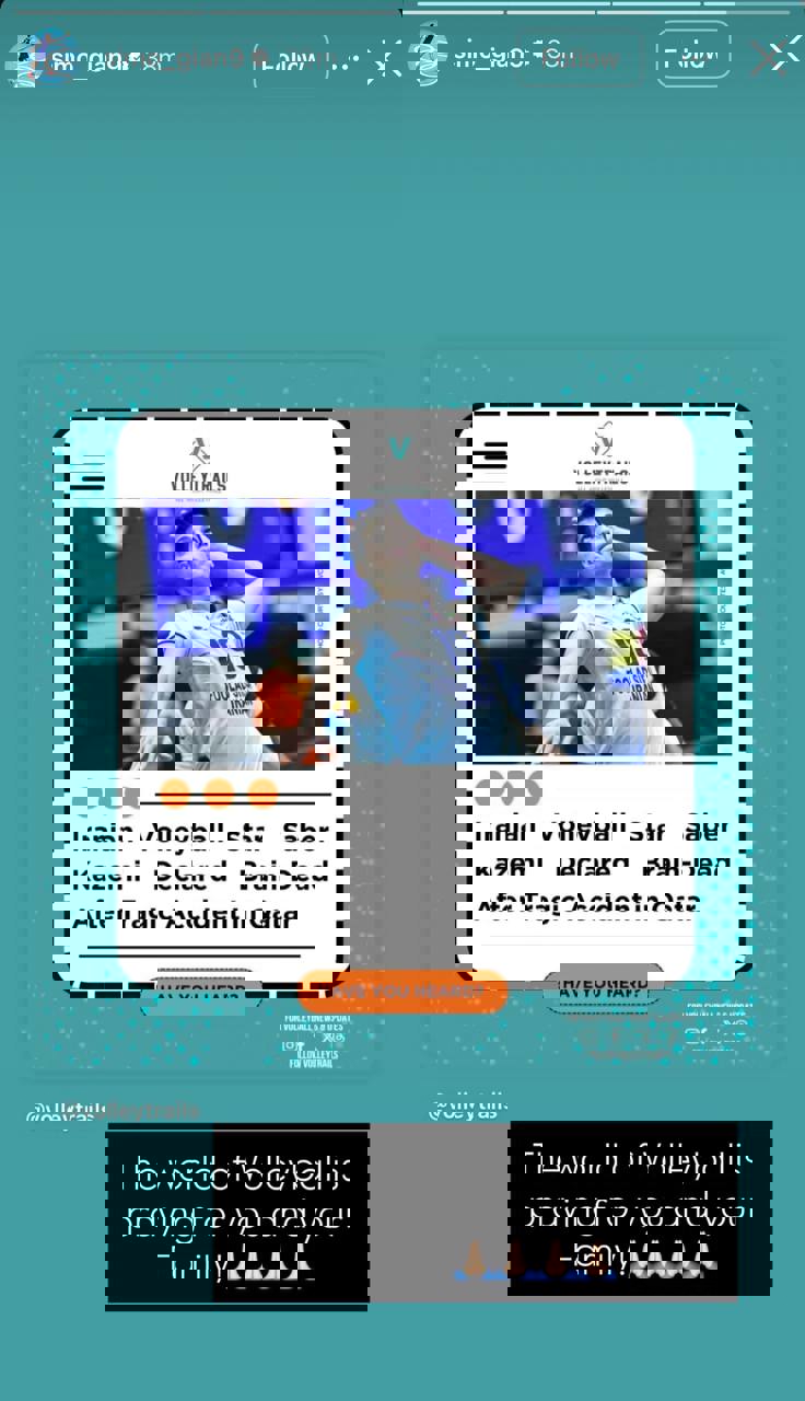 عکس از استوری سیمونه جیانلی از وضعیت صابر کاظمی