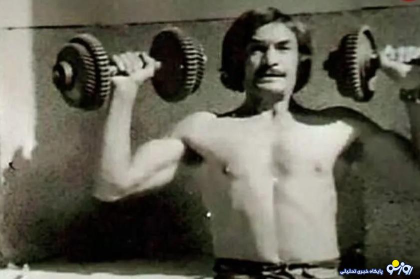 تصویر «بیک ایمانوردی» در حال تمرین بدنسازی