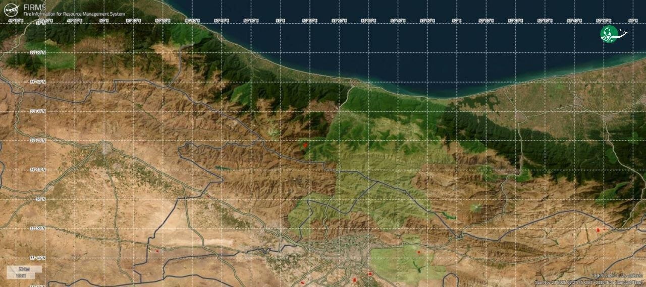 آتش سوزی جنگل الیت چالوس